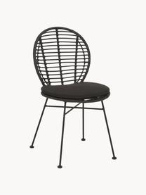 Polyratanové židle s podsedáky Cordula, 2 ks, Černá, Š 48 cm, H 57 cm