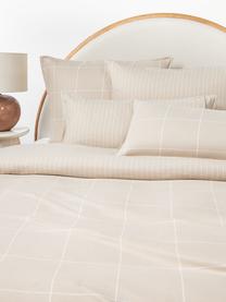 Housse de couette en flanelle Noelle, Beige clair, blanc, larg. 200 x long. 200 cm