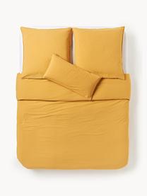 Housse de couette en percale de coton Debbie, Jaune moutarde, larg. 200 x long. 200 cm