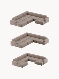 XL-Ecksofa Melva aus Cord, Bezug: Cord (92 % Polyester, 8 %, Gestell: Massives Kiefernholz, Spe, Cord Grau, B 339 x T 339 cm