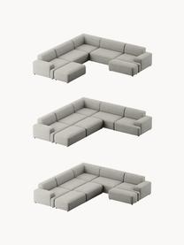 XL-Ecksofa Melva aus Cord, Bezug: Cord (92 % Polyester, 8 %, Gestell: Massives Kiefernholz, Spe, Cord Grau, B 339 x T 339 cm