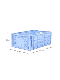 Stohovatelný skládací box Baby Blue, velký, Umělá hmota, Modrá, Š 60 cm, V 22 cm