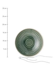 Ręcznie wykonana miska Rani Ø 18 cm, Kamionka, Zielony, Ø 18 cm