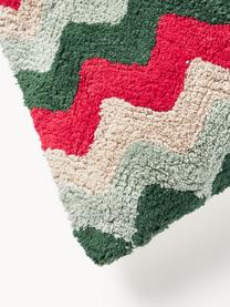 Housse de coussin 45x45 réversible hivernale Nathaniel, 100% coton, Rouge, vert, larg. 45 x long. 45 cm