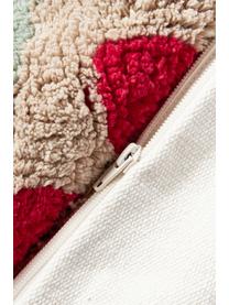 Housse de coussin 45x45 réversible hivernale Nathaniel, 100% coton, Rouge, vert, larg. 45 x long. 45 cm