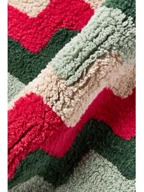 Housse de coussin 45x45 réversible hivernale Nathaniel, 100% coton, Rouge, vert, larg. 45 x long. 45 cm