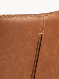 Krzesło tapicerowane ze sztucznej skóry Batilda, 2 szt., Tapicerka: sztuczna skóra (poliureta, Nogi: drewno kauczukowe olejowa, Koniakowa sztuczna skóra, czarny, S 47 x G 53 cm
