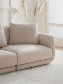 Canapé modulable 3 places beige Jasmin, Tissu beige, larg. 208 x long. 84 cm