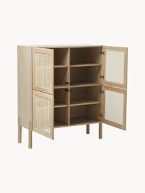 Eikenhouten dressoir Jolie met Weens vlechtwerk, Poten: massief eikenhout, Eikenhout, beige, B 106 x H 127 cm