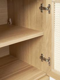 Eikenhouten dressoir Jolie met Weens vlechtwerk, Poten: massief eikenhout, Eikenhout, beige, B 106 x H 127 cm