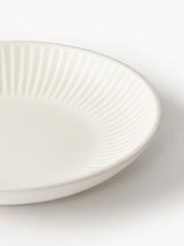 Platos hondos con relieves Zebelle, 4 uds., Gres, Off White, beige claro, Ø 24 x Al 5 cm