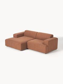 Ecksofa Melva (3-Sitzer), Bezug: 100 % Polyester Der strap, Gestell: Massives Kiefern- und Fic, Füße: Kunststoff Dieses Produkt, Webstoff Nougat, B 238 x T 143 cm, Eckteil links