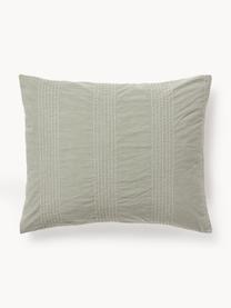 Poszewka na poduszkę z perkalu Graham, Oliwkowy zielony, złamana biel, S 40 x D 80 cm
