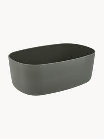 Portapane con coperchio in bambù Box-It, Contenitore: melamina, Coperchio: bambù, Grigio scuro, legno chiaro, Larg. 35 x Alt. 12 cm