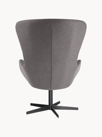 Fauteuil à oreilles pivotant Wing, Tissu gris foncé, larg. 76 x prof. 77 cm