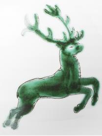 Handbeschilderde suikerpot Classic Green Deer, Keramiek, Wit, Ø 10 cm