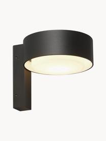 Dimmbare LED-Außenwandleuchte Plaff-On!, mundgeblasen, Lampenschirm: Opalglas, mundgeblasen, Weiß, Schwarz, B 16 x H 15 cm