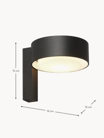 Dimmbare LED-Außenwandleuchte Plaff-On!, mundgeblasen, Lampenschirm: Opalglas, mundgeblasen, Weiß, Schwarz, B 16 x H 15 cm