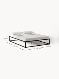 Cama de metal Neptun, Metal con pintura en polvo, Negro, An 140 x L 200 cm