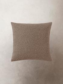 Bouclé kussenhoes Coda in taupe, 97% polyester, 3% acryl, Taupe, B 50 x L 50 cm