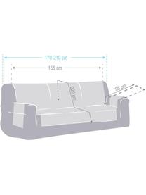 Narzuta na sofę Levante, 65% bawełna, 35% poliester, Szarozielony, S 150 x D 220 cm