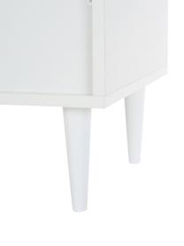 Buffet haut scandinave Horizon, Bois de chêne, blanc, larg. 90 x haut. 141 cm