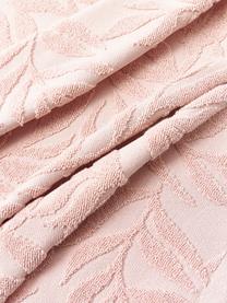 Ręcznik z bawełny Leaf, Blady różowy, S 70 x D 140 cm