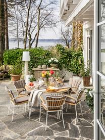 Table de jardin ronde en bois de teck Hard & Ellen, tailles variées, Teck, blanc, Ø 110 x haut. 73 cm