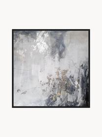 Tableau sur toile encadré Speculation, Tons gris, larg. 103 x long. 103 cm