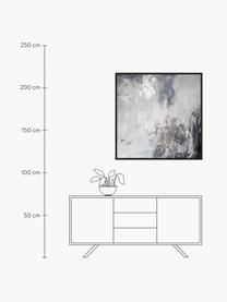 Quadro su tela incorniciato Speculation, Immagine: tela, Cornice: legno, Tonalità grigie, Larg. 103 x Alt. 103 cm