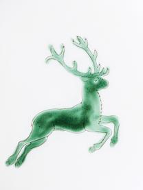 Handbeschilderde schoteltje Classic Green Deer, Keramiek, Groen, wit, Ø 15 cm