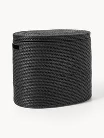 Kosz na pranie z pokrywką Lurdes, Rattan, Czarny, S 55 x G 35 cm