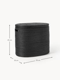 Kosz na pranie z pokrywką Lurdes, Rattan, Czarny, S 55 x G 35 cm