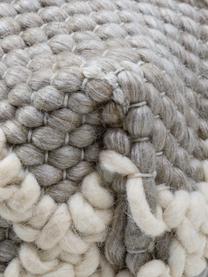 Pouf a maglia Anna, Rivestimento: 80% lana, 20% cotone, Grigio, crema, Larg. 45 x Alt. 30 cm