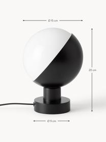 Mondgeblazen wandlamp VL Studio met stekker, Diffuser: opaalglas, mondgeblazen, Zwart, B 20 x H 15 cm