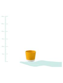 Tazas de café Yen, 4 uds., Arenisca, Tazas 1 y 2: blanco, verde Tazas 3 y 4: blanco, amarillo, Ø 7 x Al 6 cm