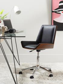 Kancelářská otočná židle z imitace kůže Clar, výškově nastavitelná, Černá, hnědá