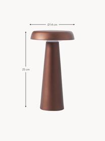 LED outdoor tafellamp Arcello, Metaal, geanodiseerd, Donkerbruin, Ø 14 x H 25 cm