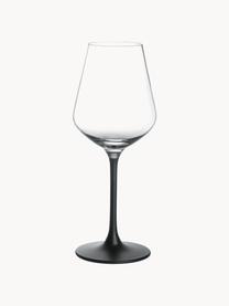 Krištáľové poháre na červené víno Manufacture Rock, 4 ks, Krištáľové sklo, Priehľadná, čierna, Ø 10 x V 23 cm, 470 ml