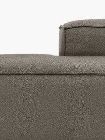 Chaise longue componibile XL in bouclé Lennon, Rivestimento: bouclé (100% poliestere) , Struttura: legno di pino massiccio, , Piedini: plastica Questo prodotto , Bouclé greige, Larg. 357 x Prof. 119 cm, schienale a destra