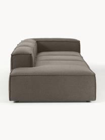 Modulaire XL chaise longue Lennon uit bouclé, Bekleding: bouclé (100% polyester) M, Frame: massief grenenhout, multi, Poten: kunststof Dit product is , Bouclé greige, B 357 x D 119 cm, armleuning rechts