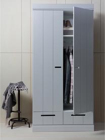 Armadio a 2 ante battenti grigio chiaro Connect, Ripiani: melamina, Grigio chiaro, Larg. 94 x Alt. 195 cm