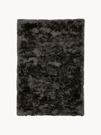 Alfombra de pelo largo brillante Jimmy, Parte superior: 100% poliéster, Reverso: 100% algodón El material , Gris antracita, An 120 x L 180 cm (Tamaño S)