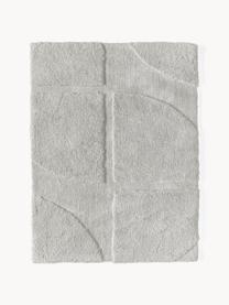 Flauschiger Hochflor-Teppich Jade mit erhabener Hoch-Tief-Struktur, Flor: 100 % Polyester, GRS-zert, Hellgrau, B 80 x L 150 cm (Größe XS)