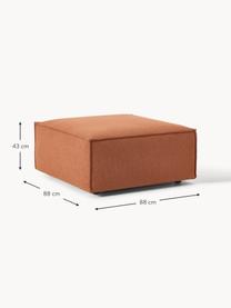 Sofa-Hocker Lennon, Bezug: Polyester Der hochwertige, Gestell: Massives Kiefernholz, Spe, Füße: Kunststoff Die Füße befin, Webstoff Terrakotta, B 88 x T 88 cm