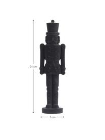 Figura decorativa artesanal cascanueces Sella, Poliresina, terciopelo de poliéster, Negro, An 7 x Al 24 cm