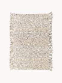 Naplocho tkaný koberec so strapcami Bunko, 86 % recyklovaný polyester, 14 % bavlna, Béžová, melírovaná, Š 80 x D 150 cm