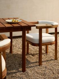 Zahradní židle s područkami Matheus, Tlumeně bílá, akáciové dřevo, Š 62 cm, V 57 cm
