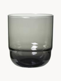 Mundgeblasene Wassergläser Nordic Bistro, 4 Stück, Glas, mundgeblasen, Dunkelgrau, transparent, Ø 8 x H 9 cm, 200 ml