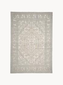 Tapis vintage chenille tissé main Magalie, 95 % coton-chenille, 5 % polyester, Gris clair, blanc crème, larg. 160 x long. 230 cm (taille M)